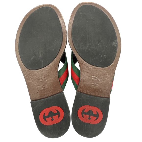 Gucci Kika Interlocking GG Web Thong Flip Flop Sandals EU 38.5 US 8.50 - Picture 12 of 14